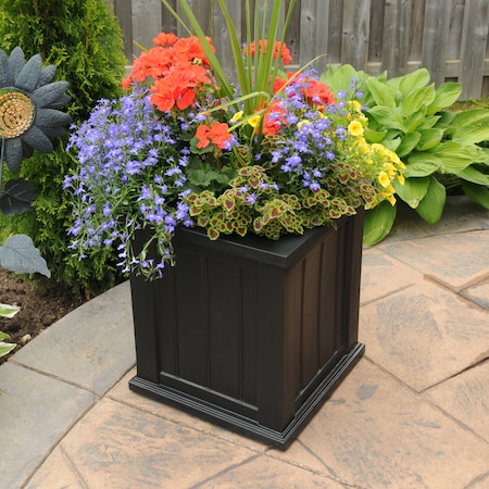 Mayne Cape Cod Patio Planter 16x16 - Black 4837-B